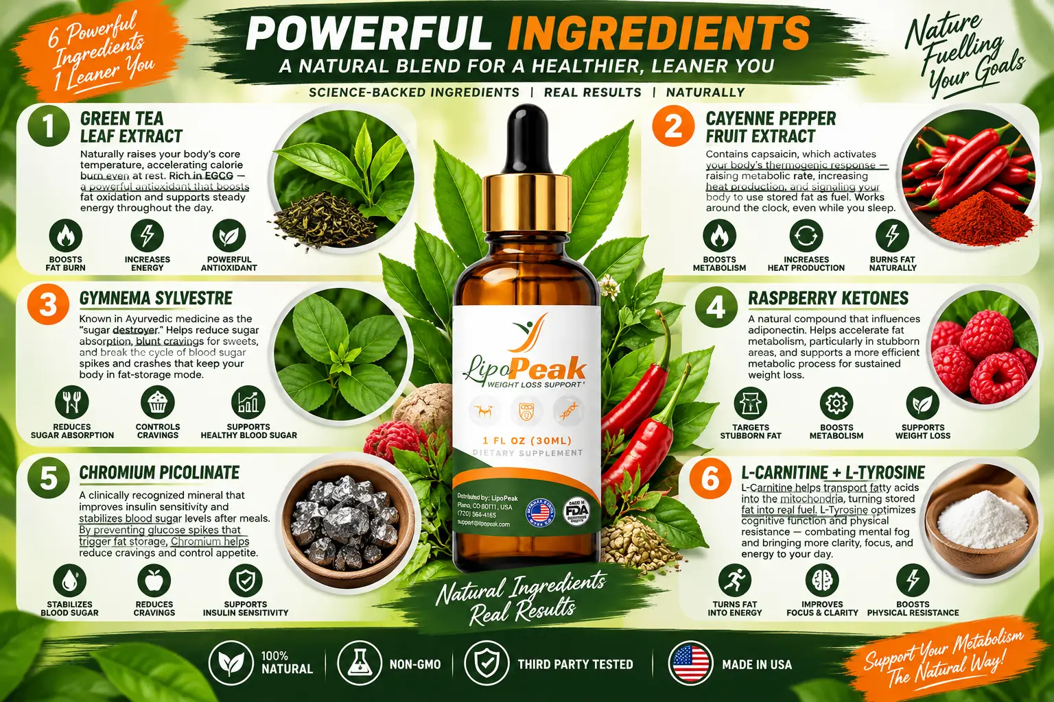 LipoPeak ingredients overview